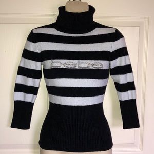 bebe striped turtle neck sweater